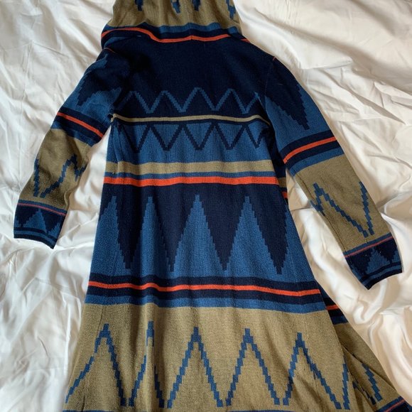 FOREIGN EXCHANGE Hooded Knee Length Cardigan Small - Picture 4 of 5